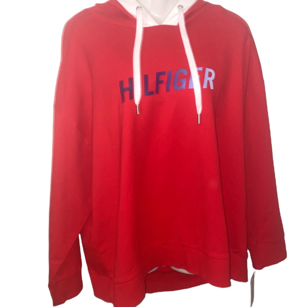NWT Tommy Hilfiger pull over hoodie red 1X